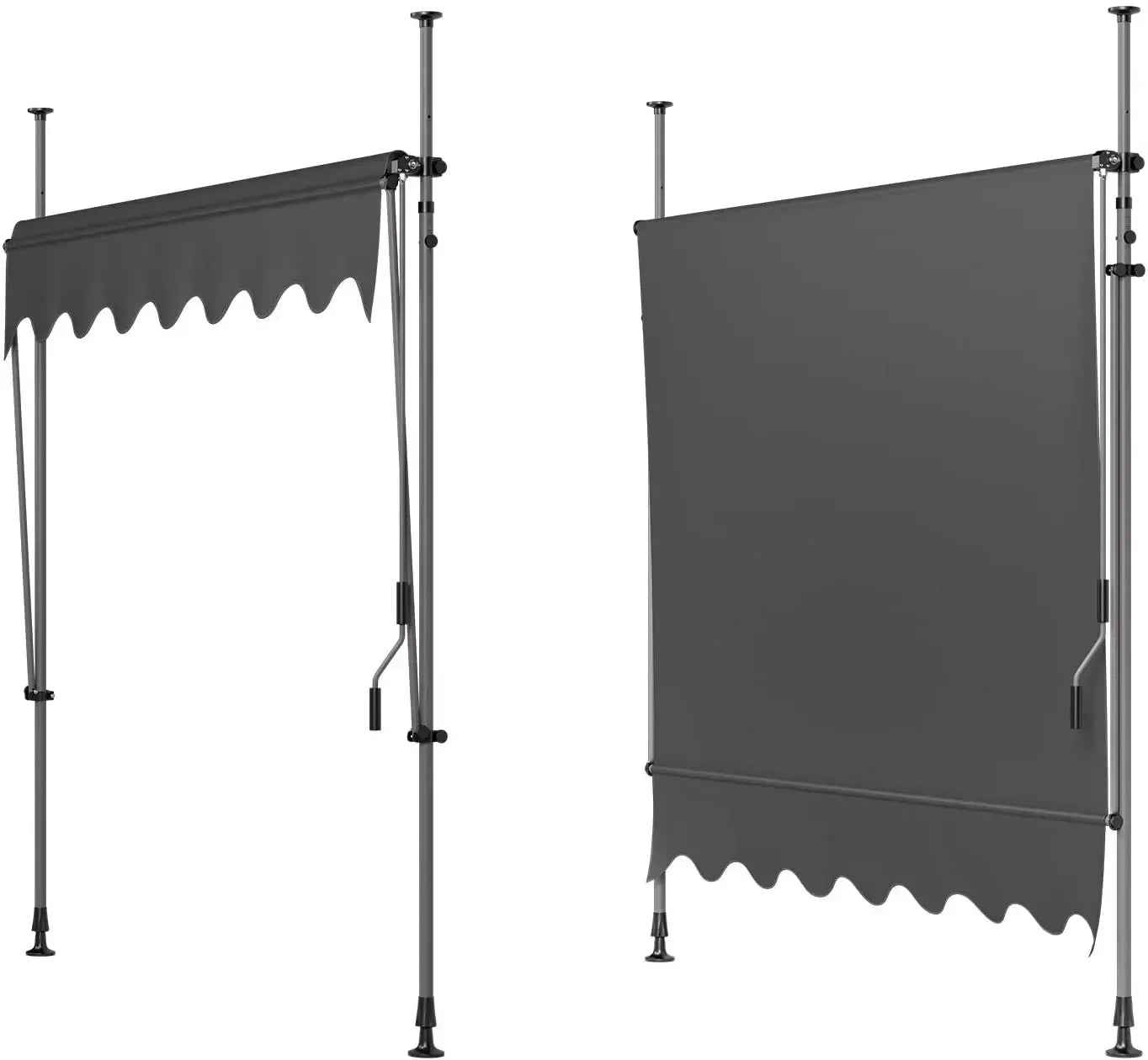 Manual Retractable Outdoor Patio Awning Sunshade Canopy Adjustable Balcony