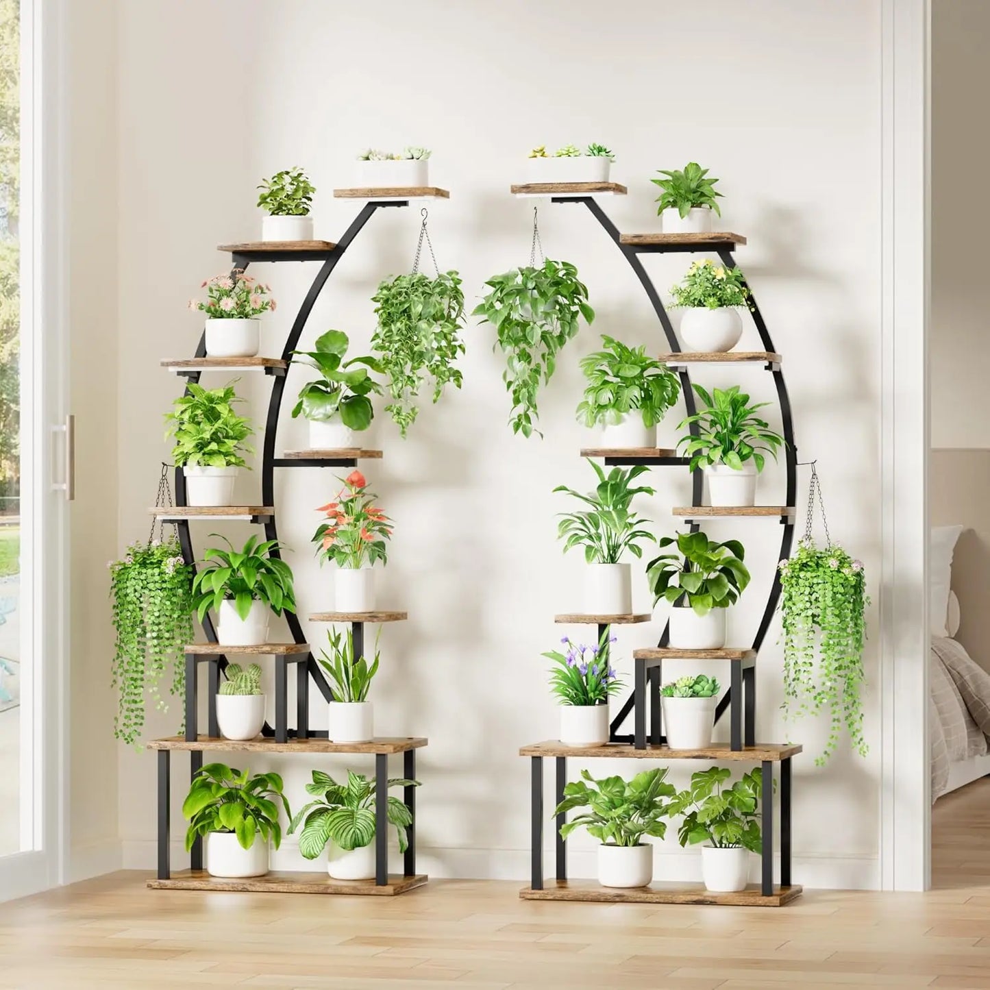 Indoor Plant Stand With Grow Lights 9 Tier Metal Rack