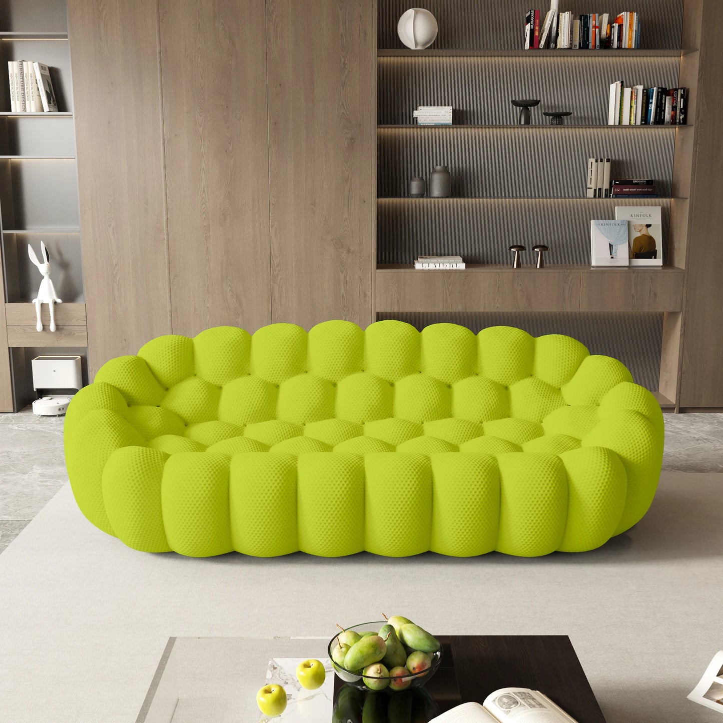 Sdorens Curved Boneless Sofa Modern Living Room Sofa