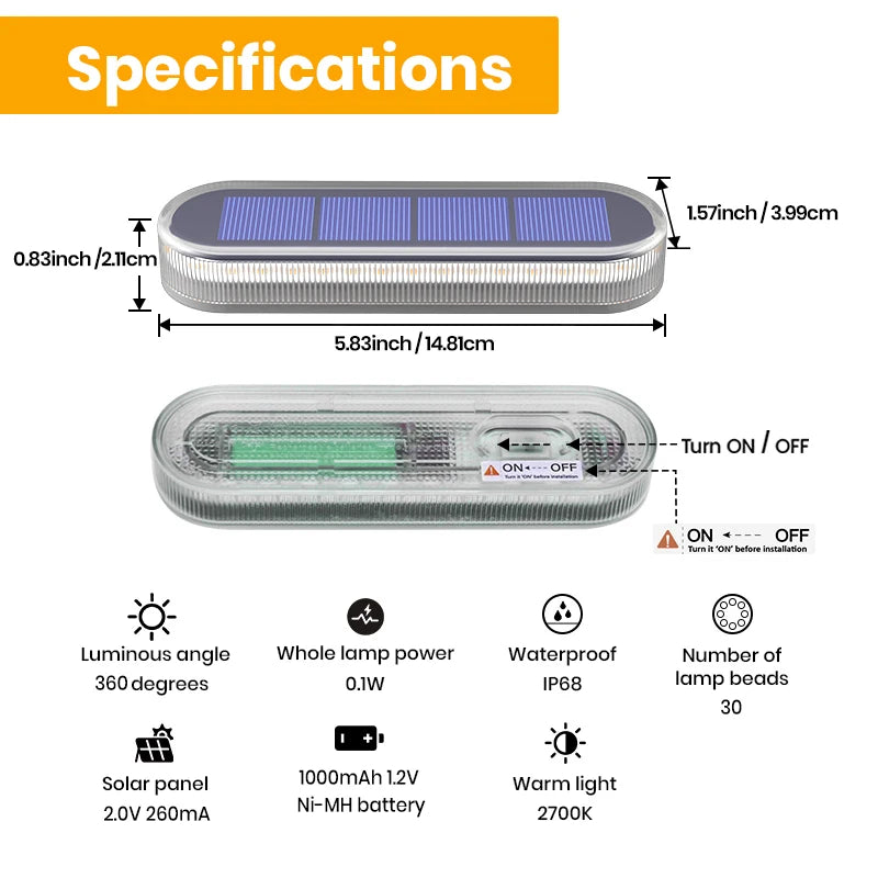 Solar Deck Lights IP68 Waterproof Auto On Off 4 Pack