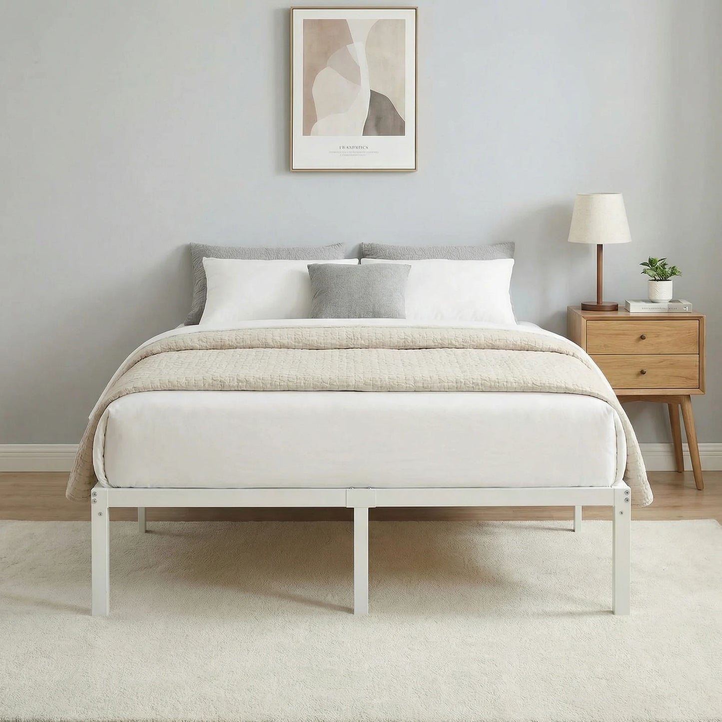 HOOMIC Heavy Duty Metal Bed Frame With Under Bed Storage Easy Assembly