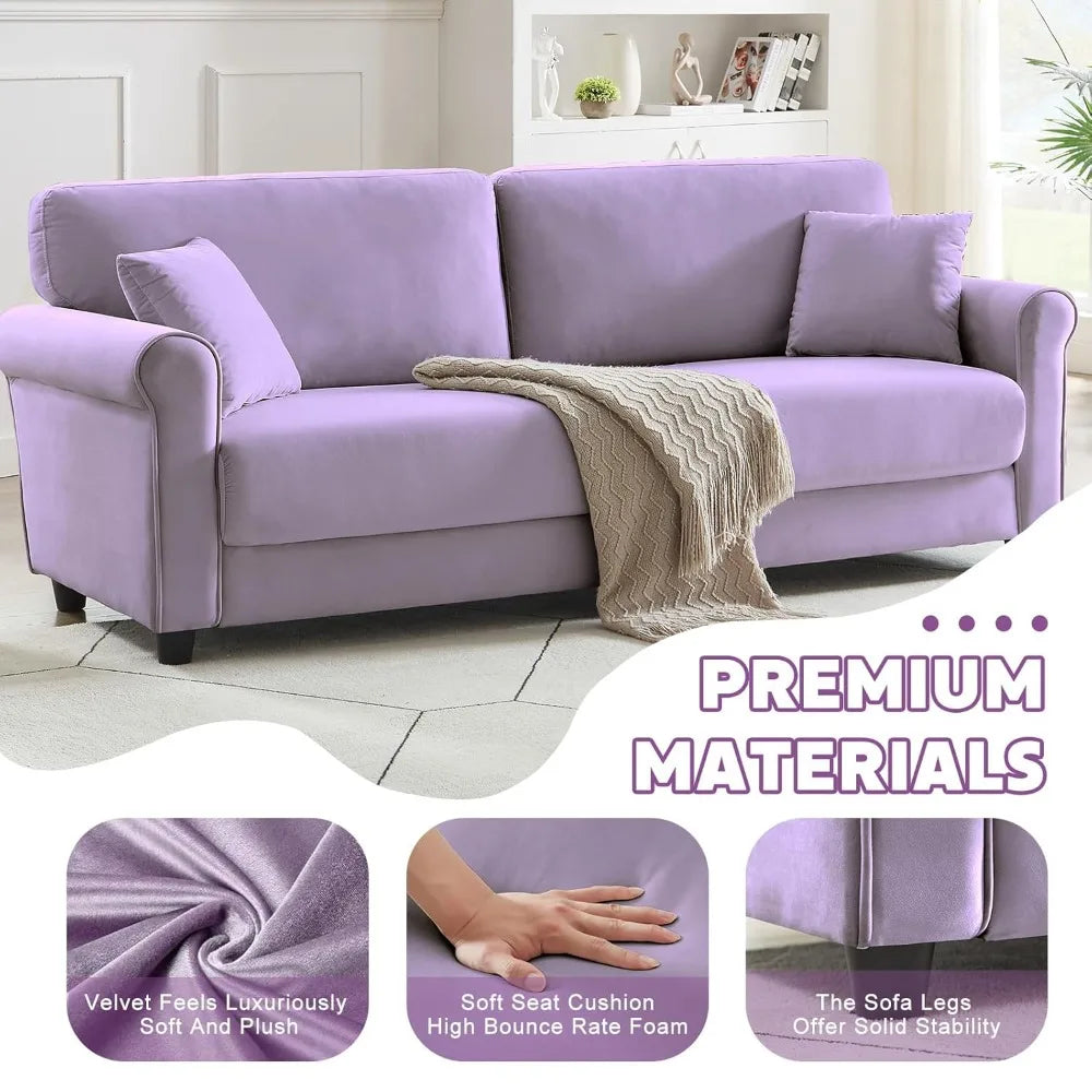 Xiaolang Modern Velvet L Shaped Loveseat Sofa for Living Room