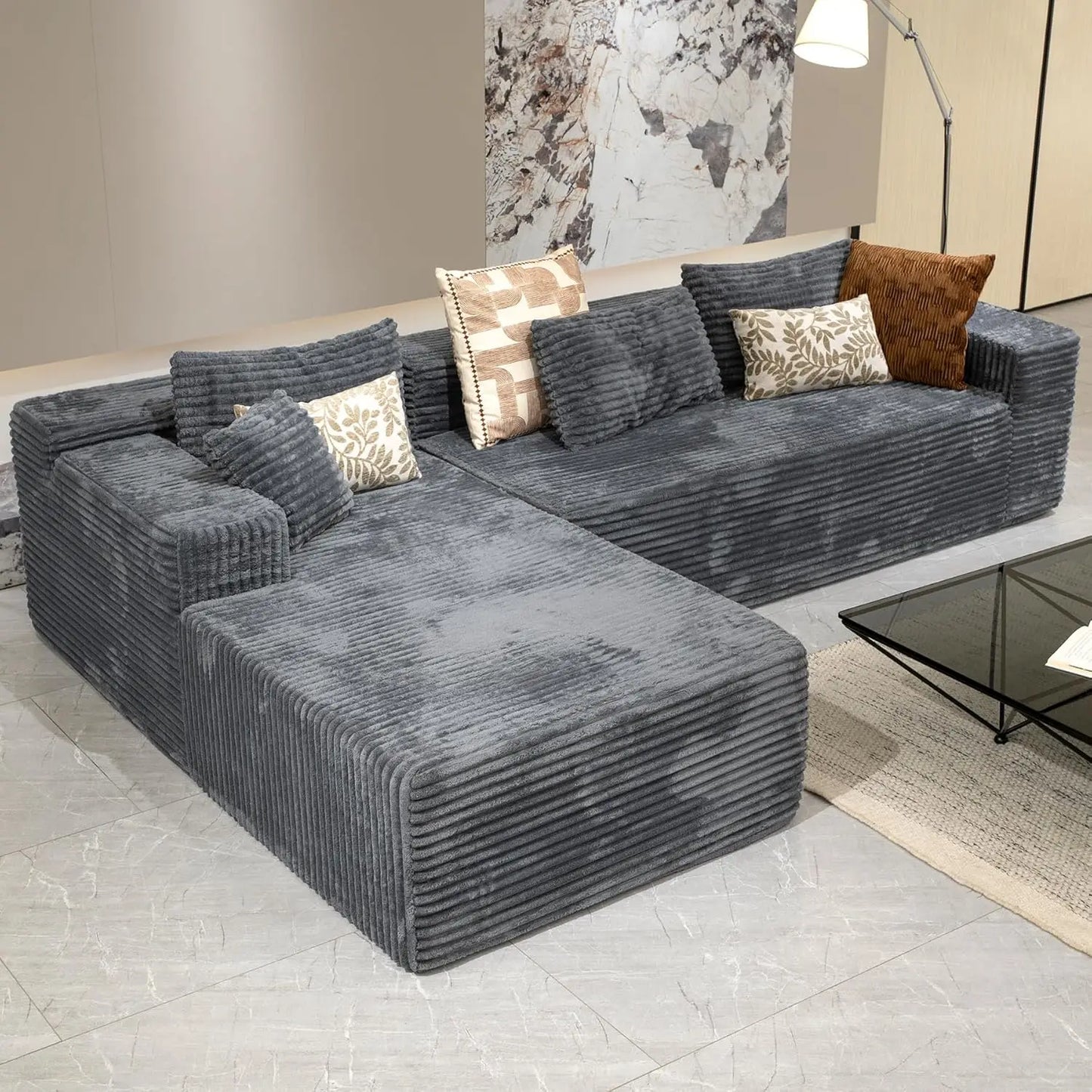 Sectional Sofa Modern Modular L Shape Chaise Couch