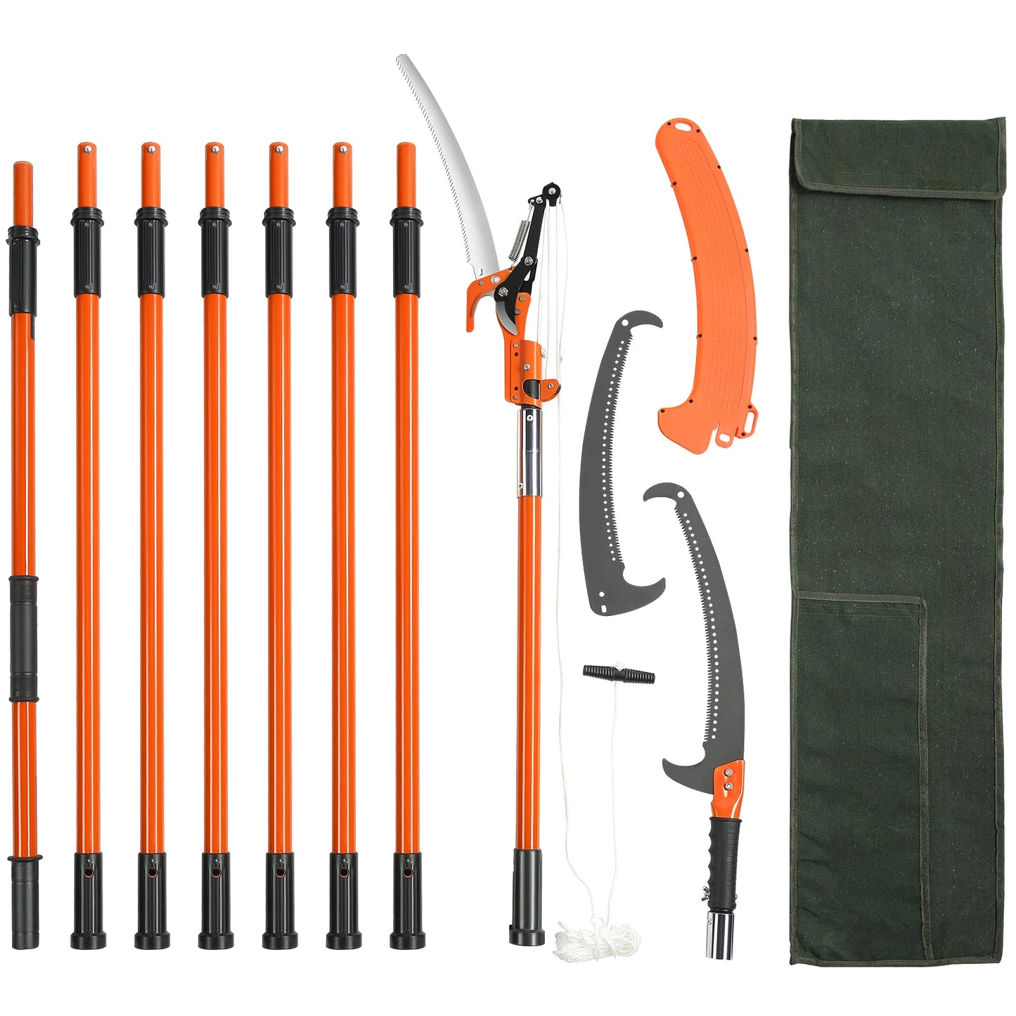 Manual Pole Saw With Extendable Reach And Aluminum Handle