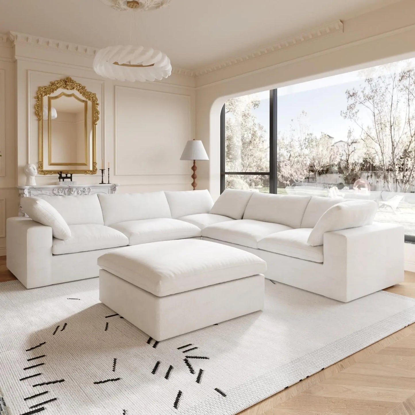Oversized Modular Sectional Sofa With Removable Cushion Covers