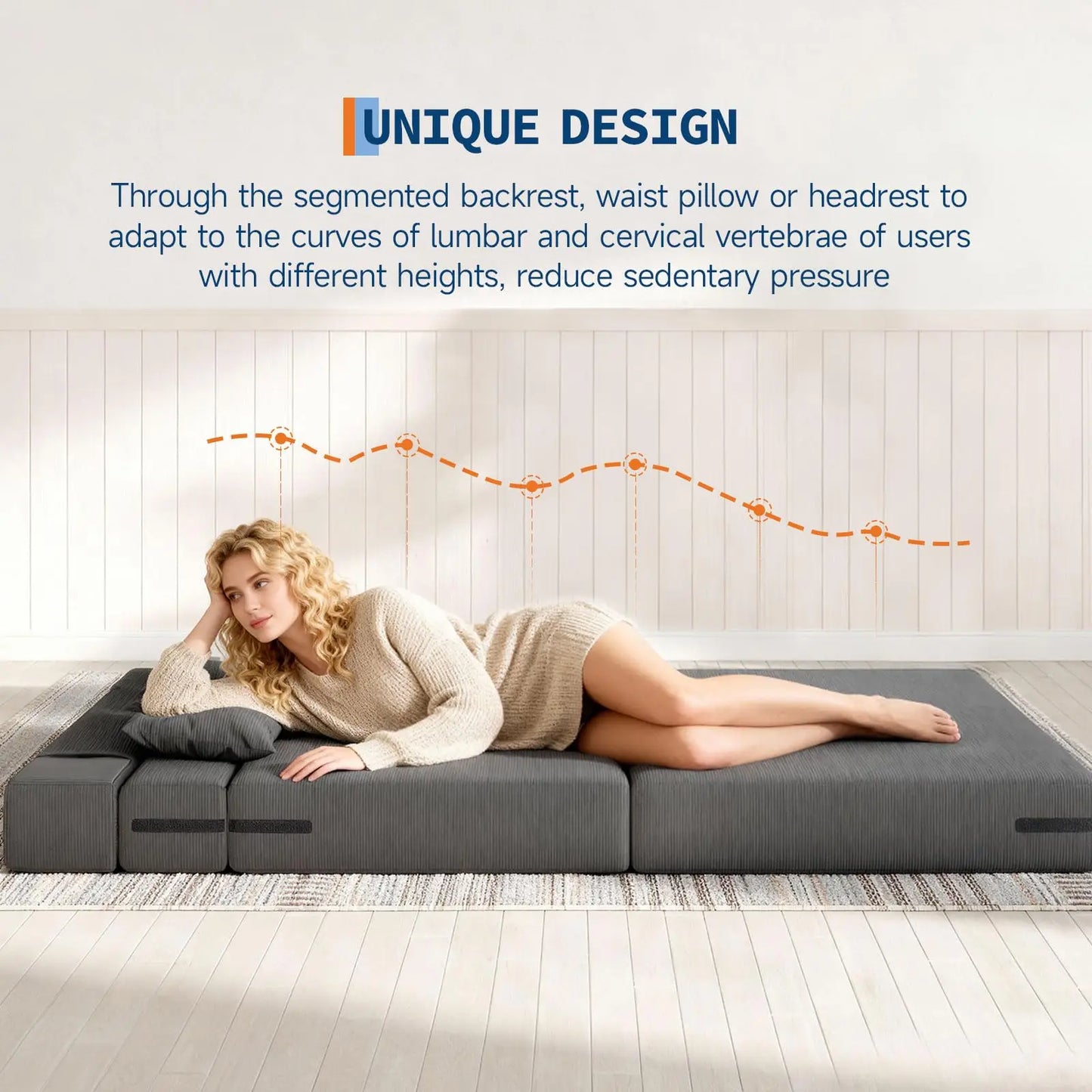 HobbyLane 4 In 1 Folding Sofa Bed Corduroy Sleeper