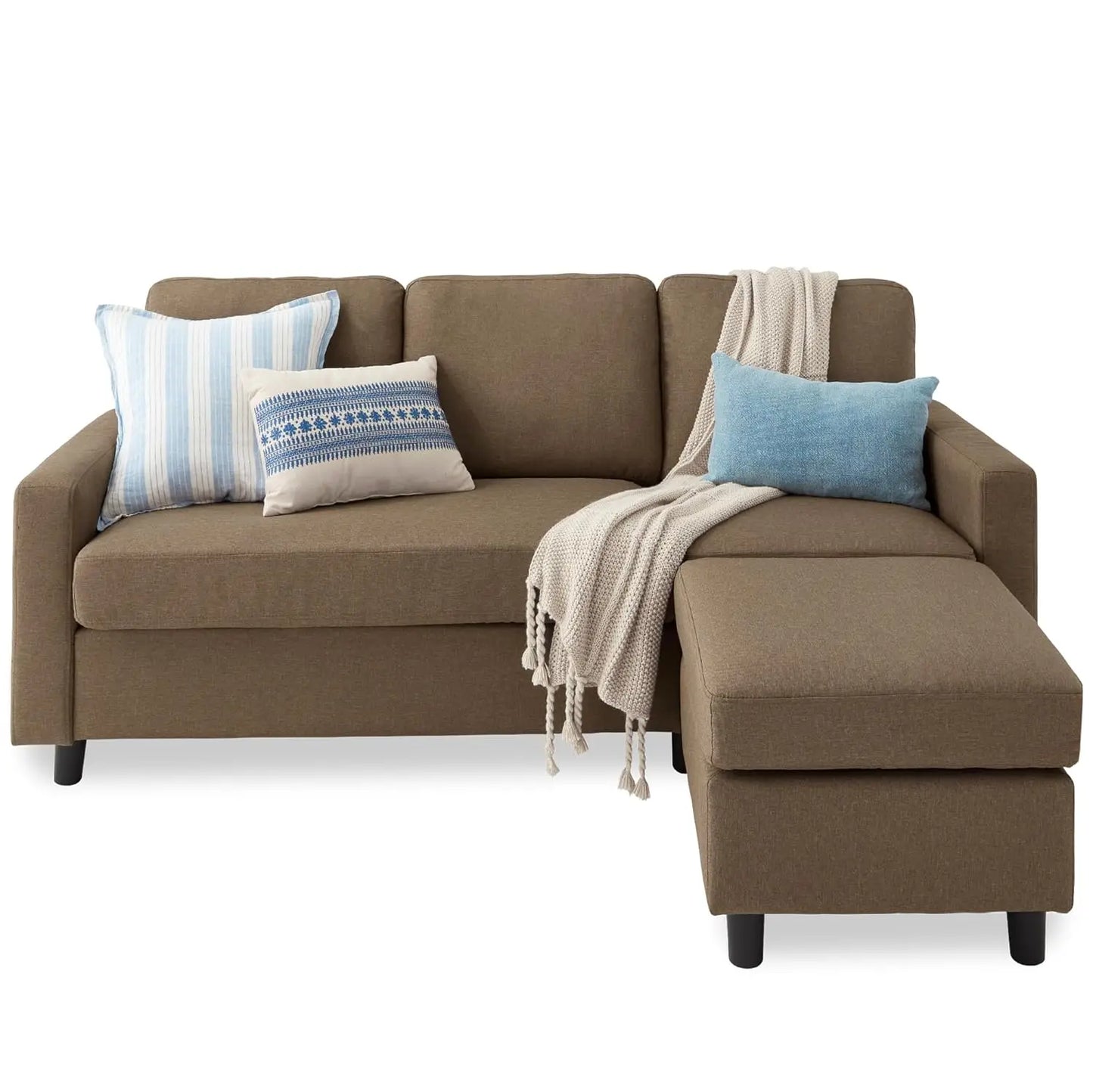 Modern Corduroy Loveseat With Removable Cover And Solid Wood Frame