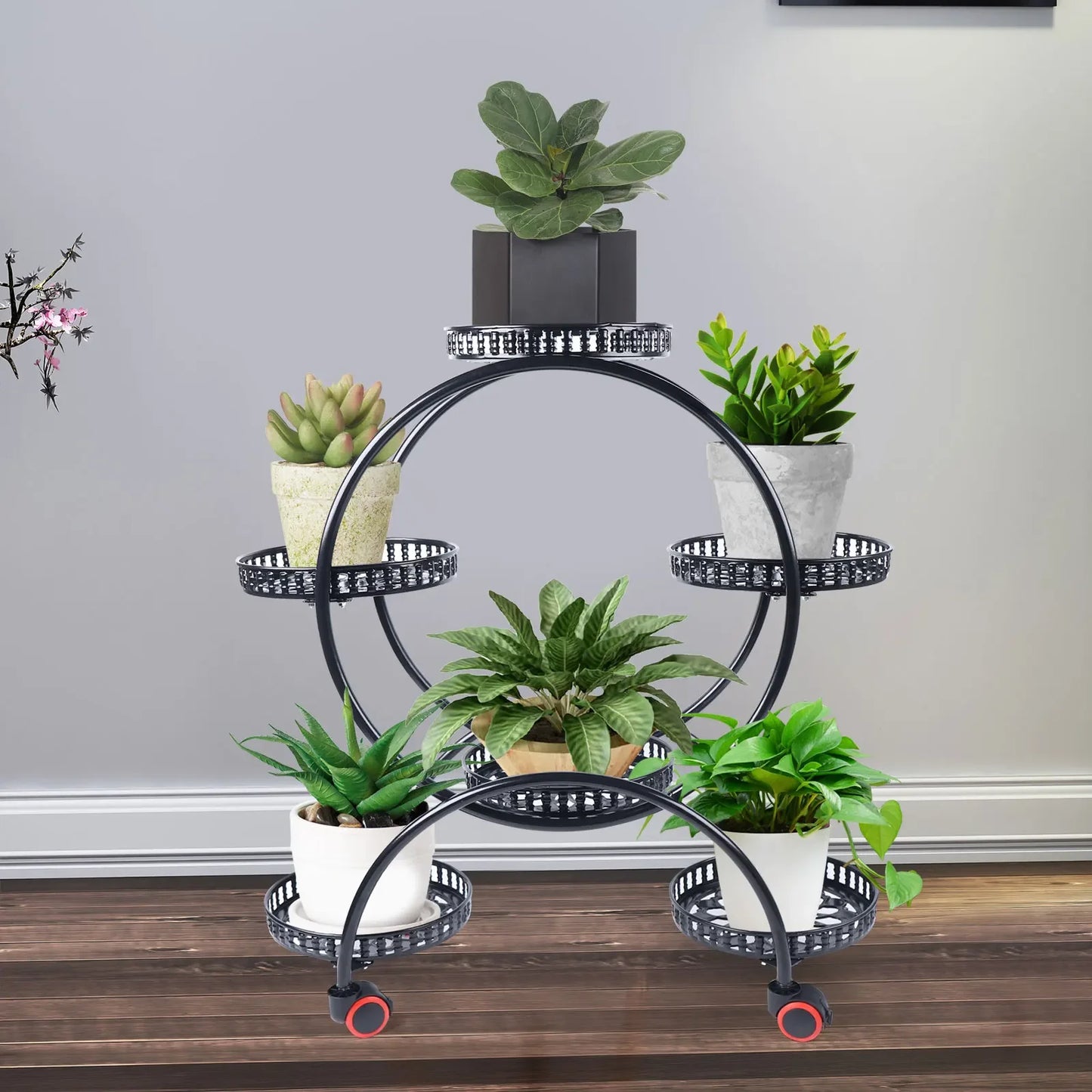 Metal Plant Stand For 6 Pots Patio Garden Indoor Versatile