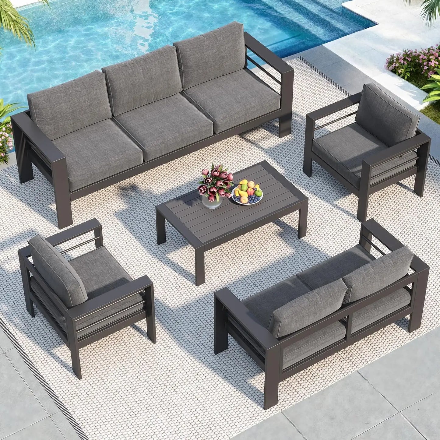 All Weather Aluminum Patio Furniture Set for Outdoor Use