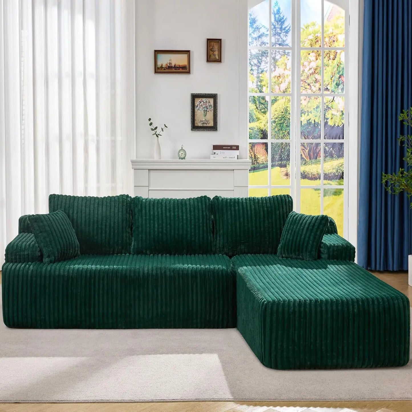 BIANXIANG Modular L-Shape Sectional Sofa With Memory Foam Chaise