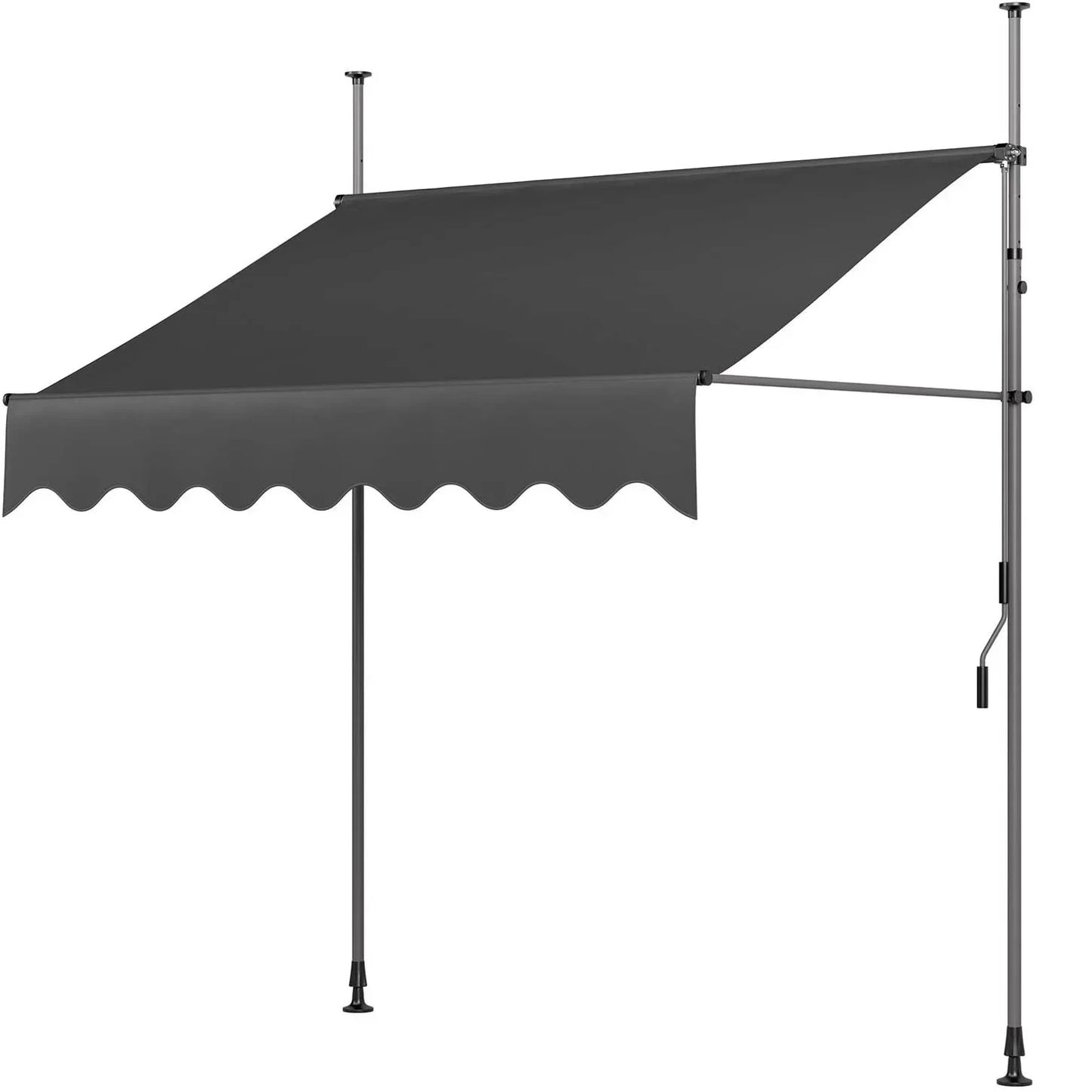 Manual Retractable Outdoor Patio Awning Sunshade Canopy Adjustable Balcony