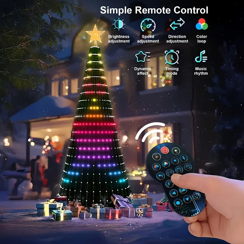 Smart Christmas Tree Light LED String Light with APP Control Music Sync Waterproof for Outdoor Indoor Christmas Tree Decoration