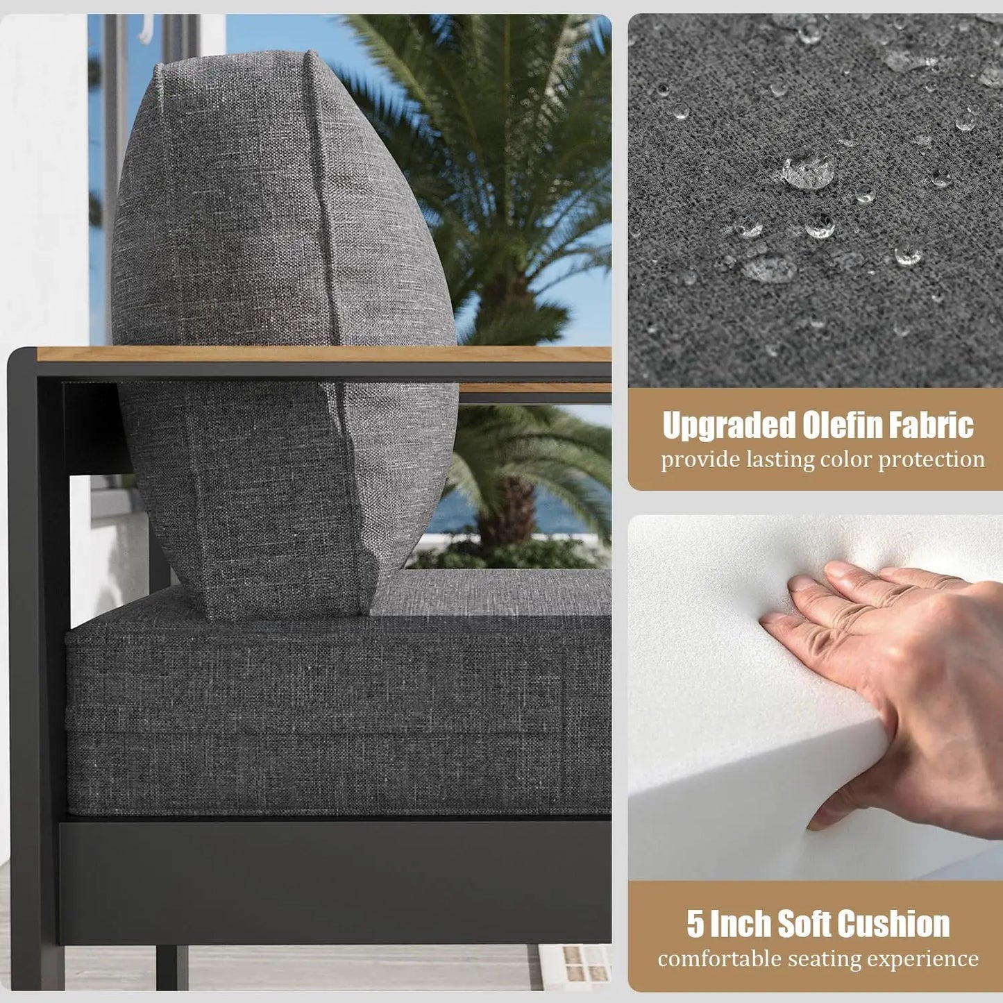 Aluminum Outdoor Patio Furniture Sets With Fire Pit