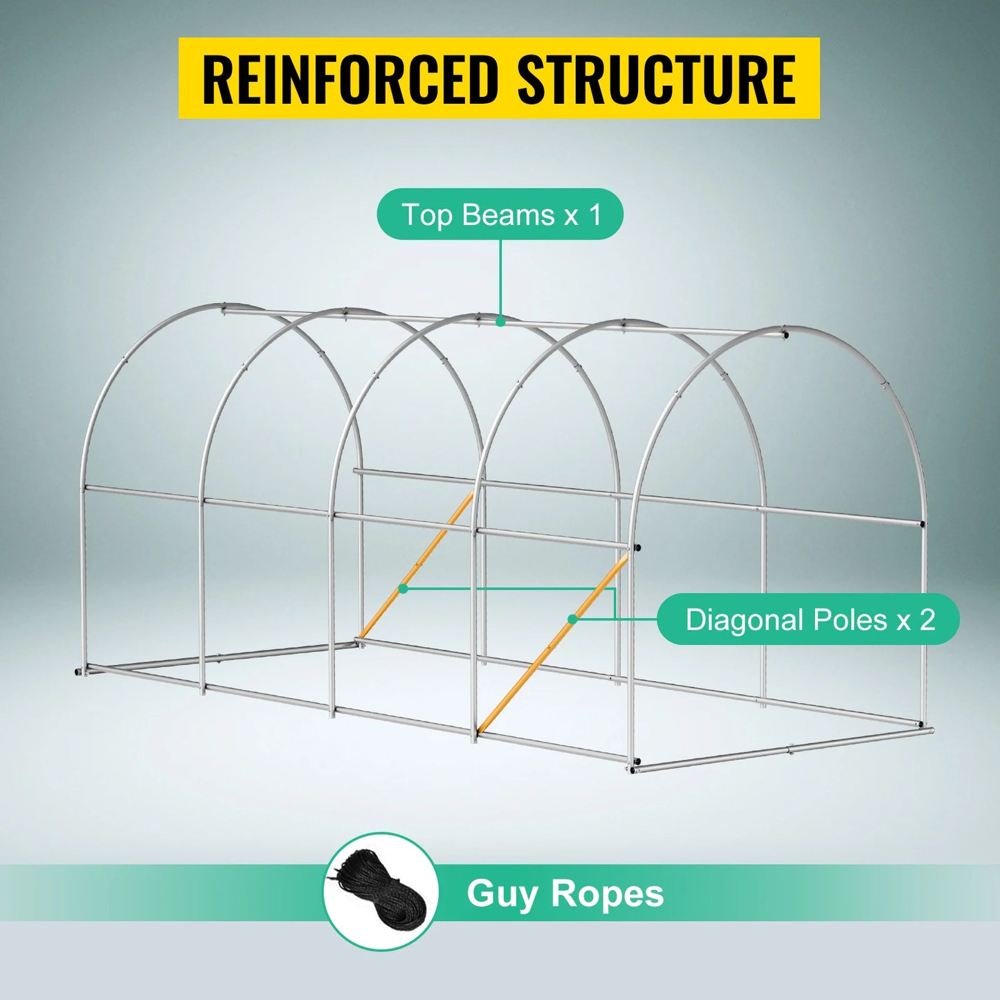 SucceBuy Walk-In Tunnel Greenhouse With Galvanized Frame Waterproof Cover