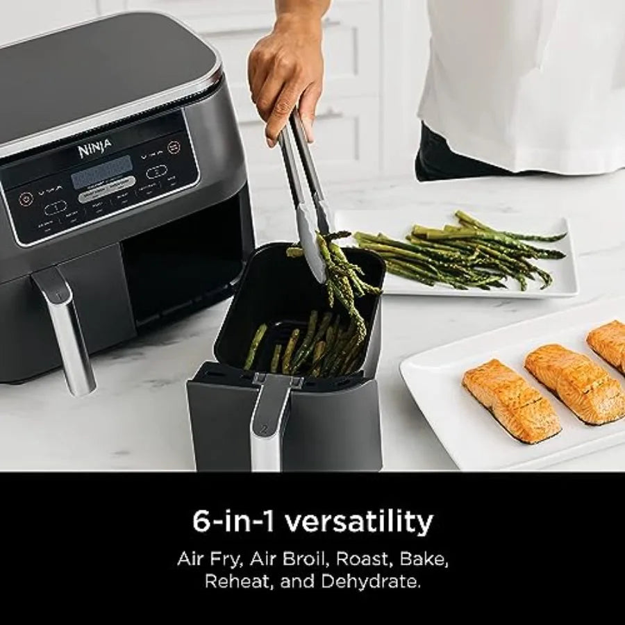 XMSJ 6-In-1 DualZone Air Fryer With Two Baskets For Dishes