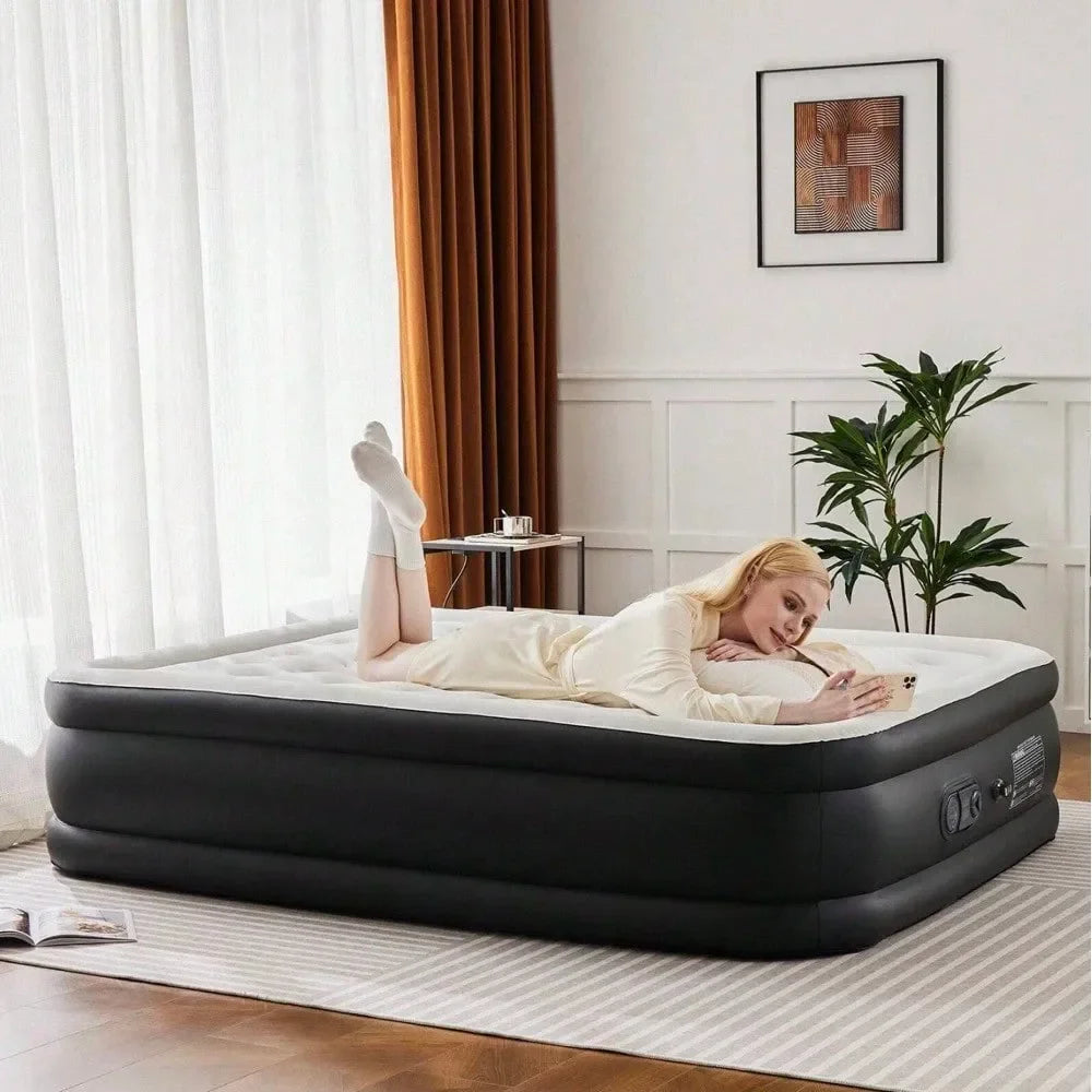 XMSJ Inflatable Air Mattress With Built In Pump Three Heights