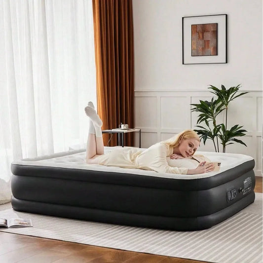XMSJ Inflatable Air Mattress With Built In Pump Three Heights