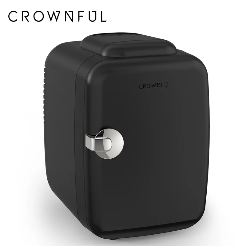 Crownful Mini Fridge for Beauty Skincare AC DC Car Refrigerator