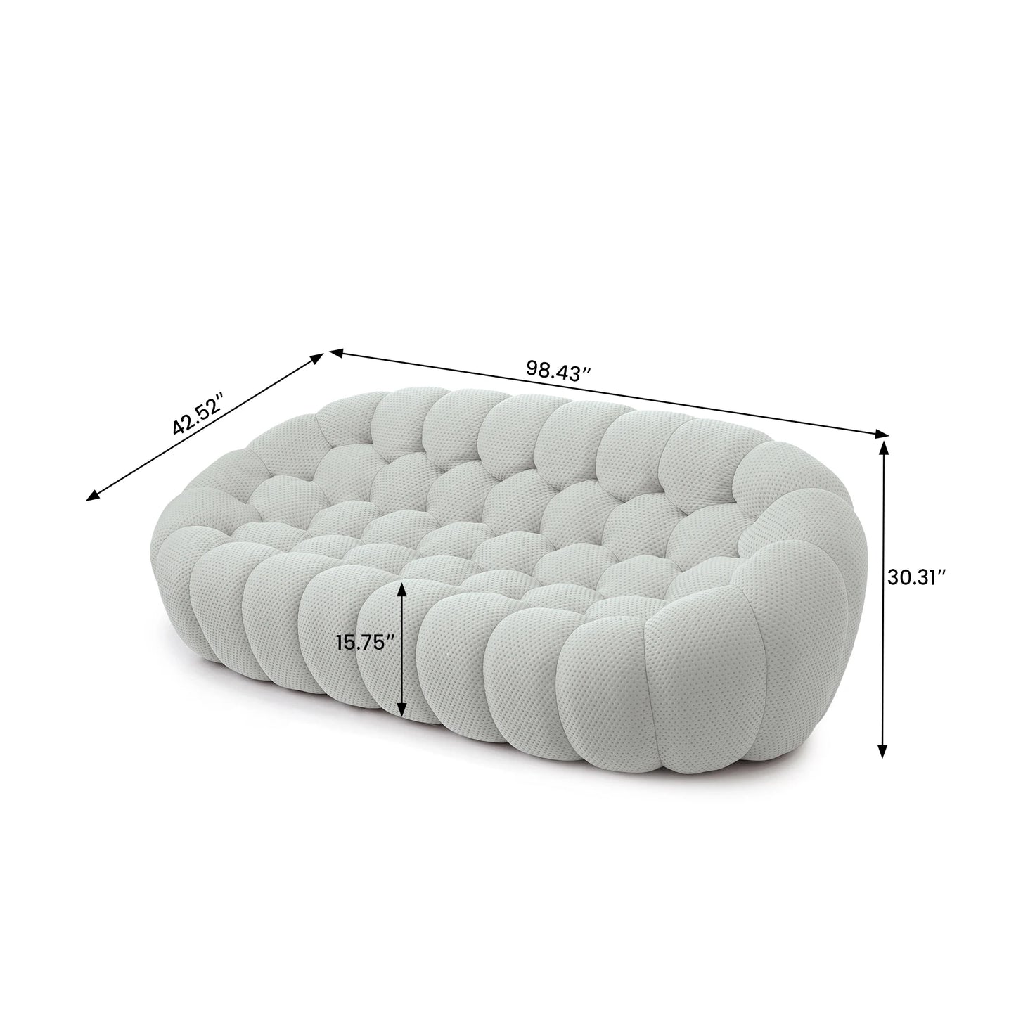 Sdorens Curved Boneless Sofa Modern Living Room Sofa