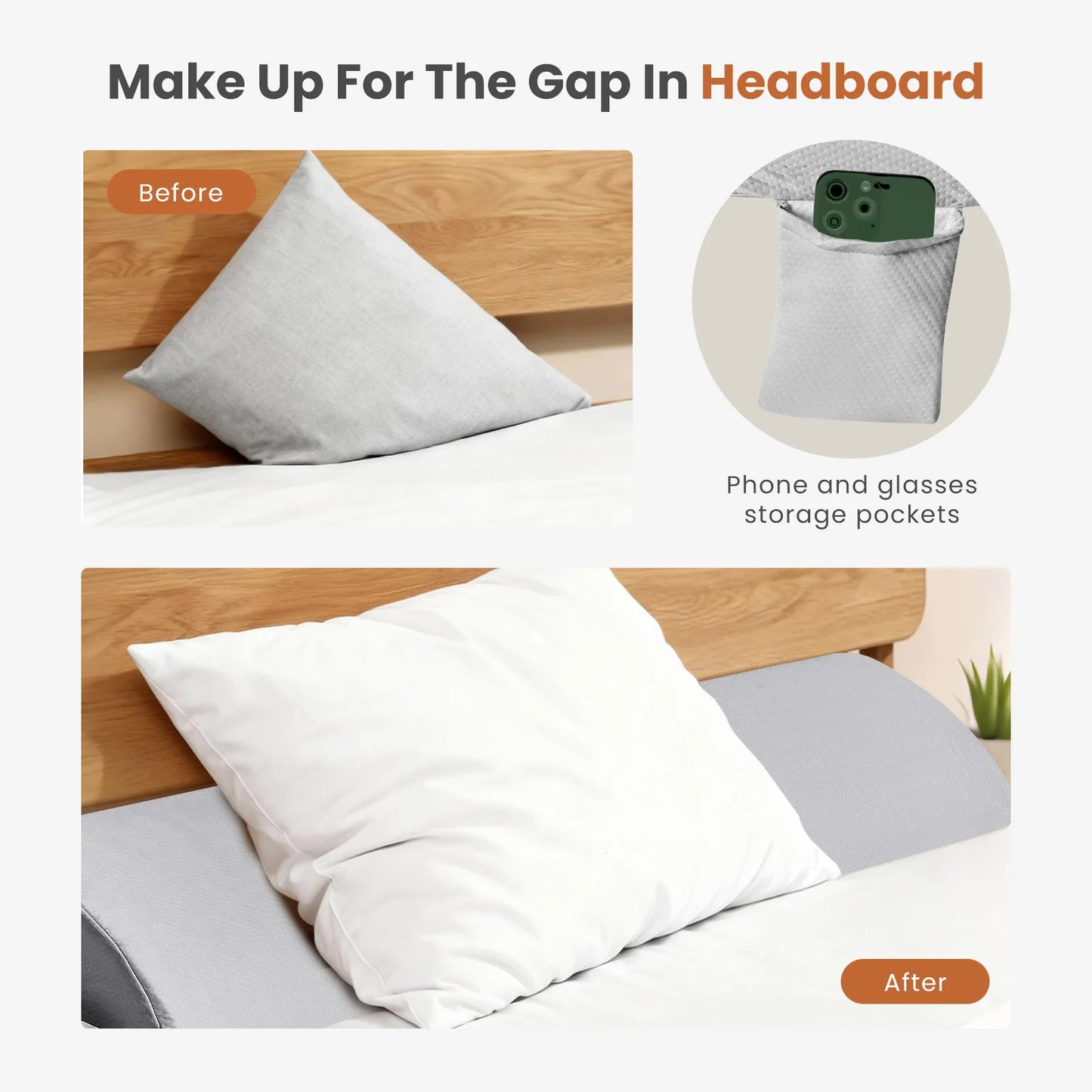 JHK Memory Foam Wedge Pillow Ventilated Neck Support With Removable Cover