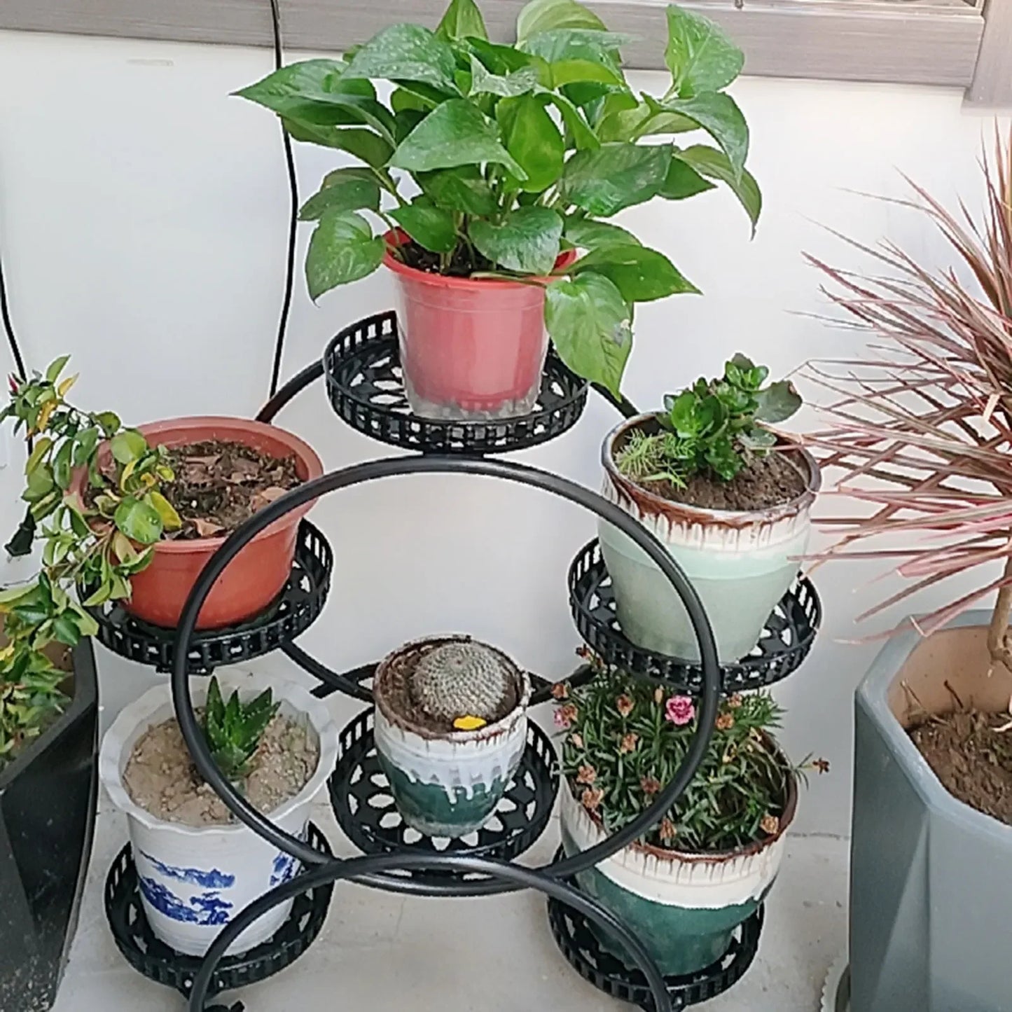 Metal Plant Stand For 6 Pots Patio Garden Indoor Versatile
